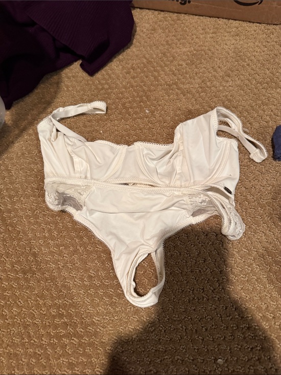 Jessica Simpson Other - Jessica Simpson Ivory Lace-Trim Bodysuit